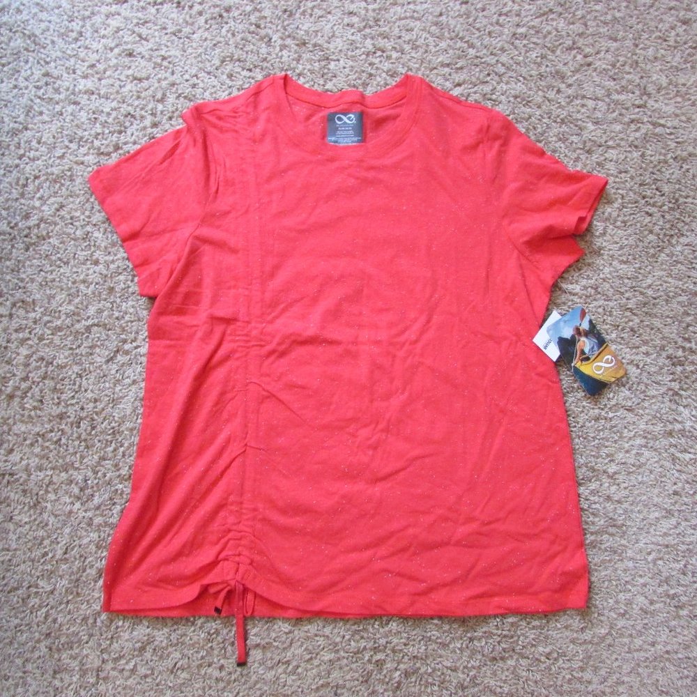 NWT Be Boundless XL 16/18 Begonia Pink White Speck Side Rouch T-Shirt Quality